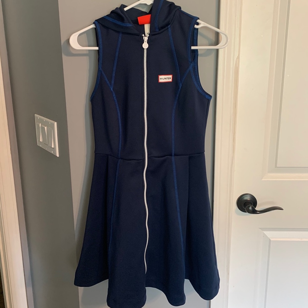 Navy blue sleeveless dress